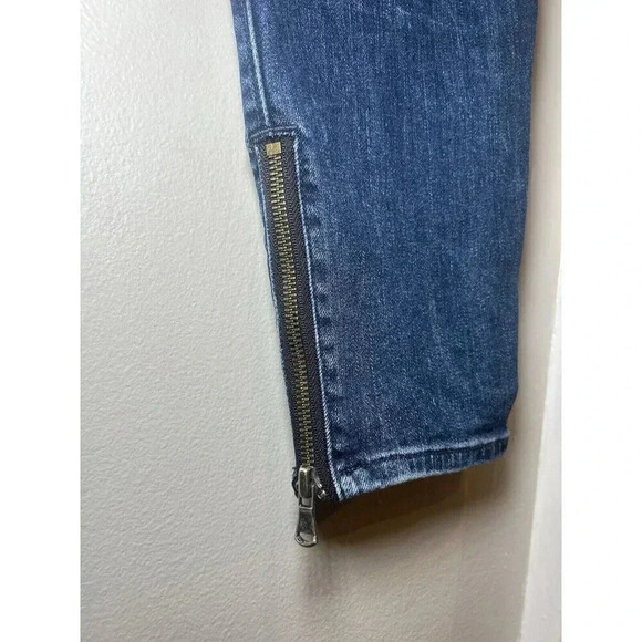 Hudson Nico Mid Rise Skinny Crop Jeans Women's Size 32 Ankle Zip Denim - Picture 7 of 11